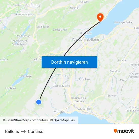 Ballens to Concise map