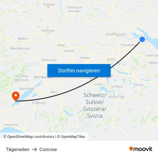 Tägerwilen to Concise map