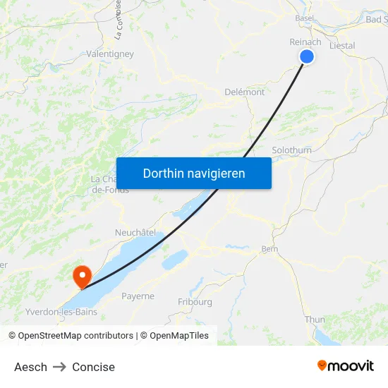 Aesch to Concise map