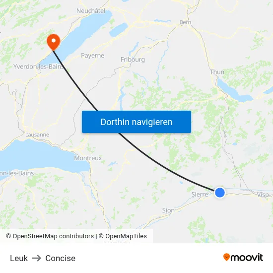 Leuk to Concise map