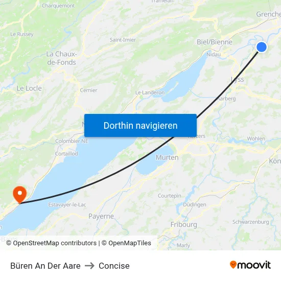 Büren An Der Aare to Concise map