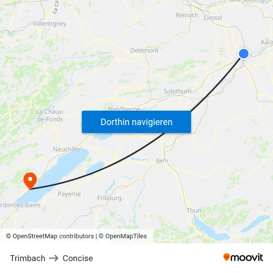 Trimbach to Concise map