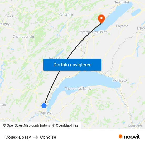 Collex-Bossy to Concise map
