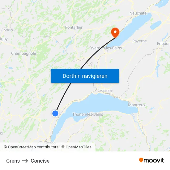 Grens to Concise map