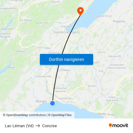 Lac Léman (Vd) to Concise map