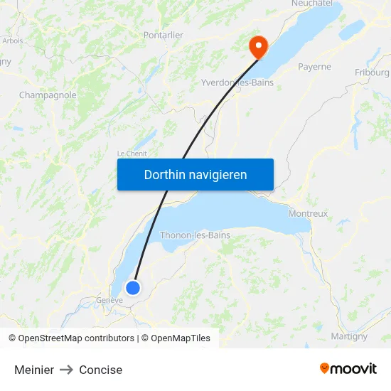 Meinier to Concise map