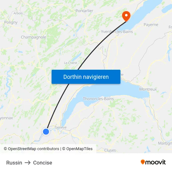 Russin to Concise map