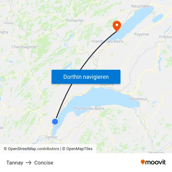 Tannay to Concise map