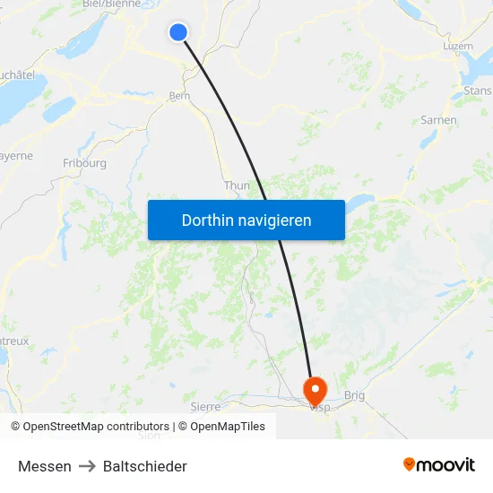 Messen to Baltschieder map