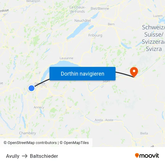Avully to Baltschieder map