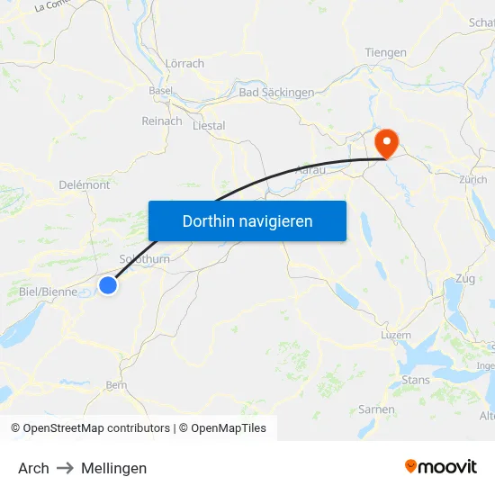 Arch to Mellingen map