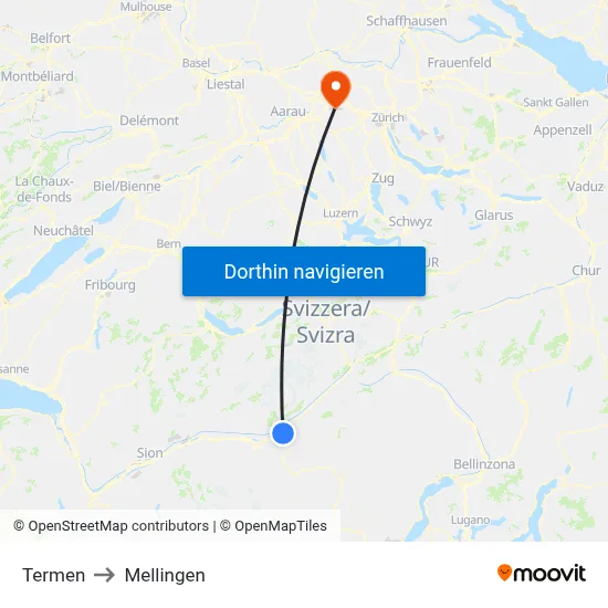 Termen to Mellingen map