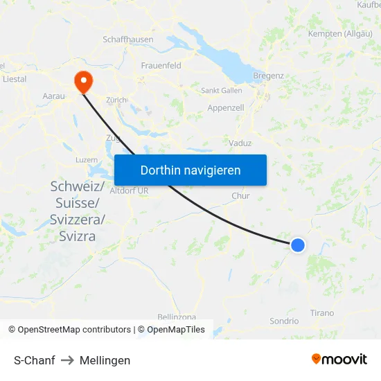 S-Chanf to Mellingen map