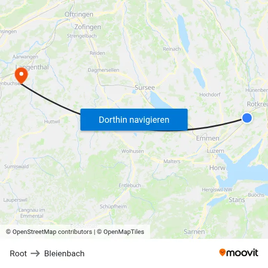 Root to Bleienbach map