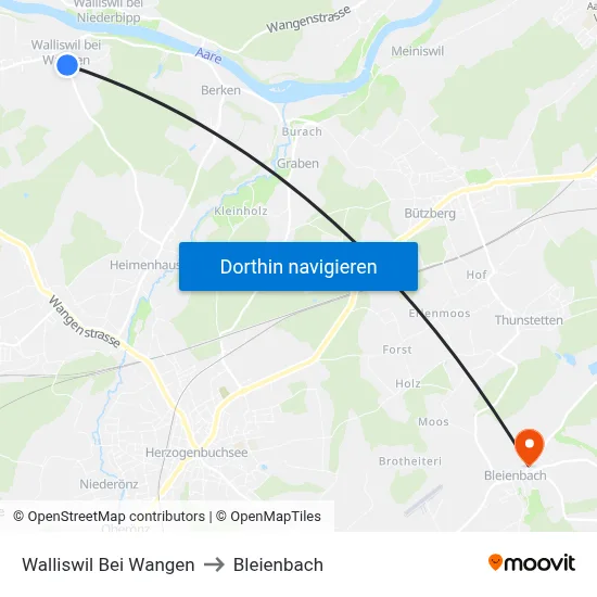 Walliswil Bei Wangen to Bleienbach map