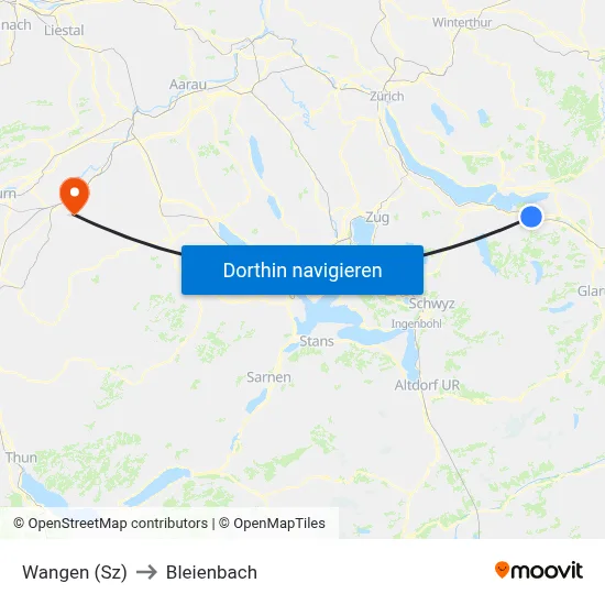 Wangen (Sz) to Bleienbach map