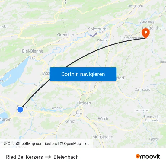 Ried Bei Kerzers to Bleienbach map