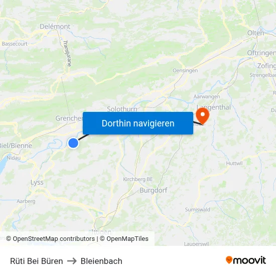 Rüti Bei Büren to Bleienbach map