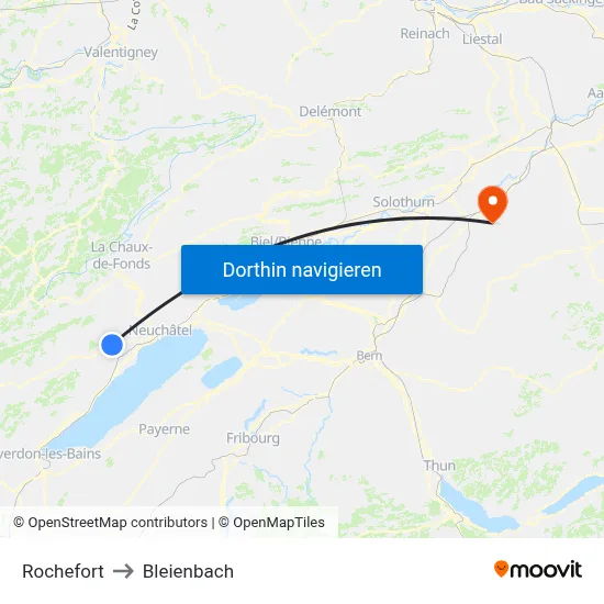 Rochefort to Bleienbach map