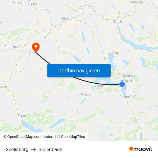 Seelisberg to Bleienbach map