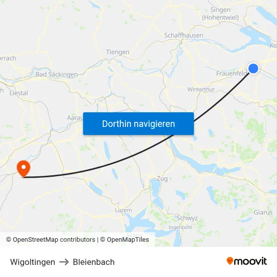 Wigoltingen to Bleienbach map