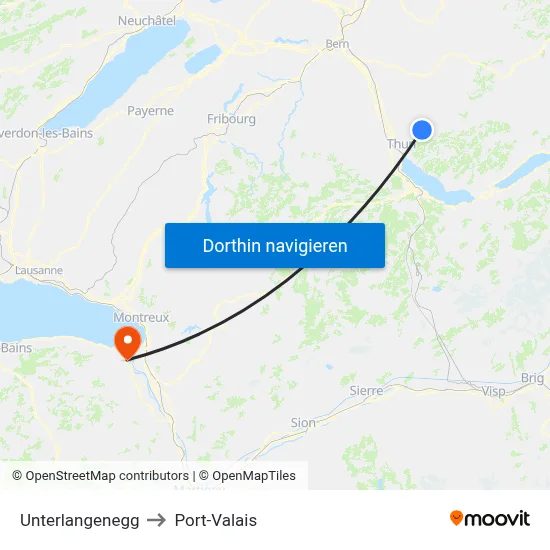 Unterlangenegg to Port-Valais map