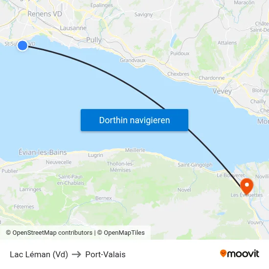 Lac Léman (Vd) to Port-Valais map