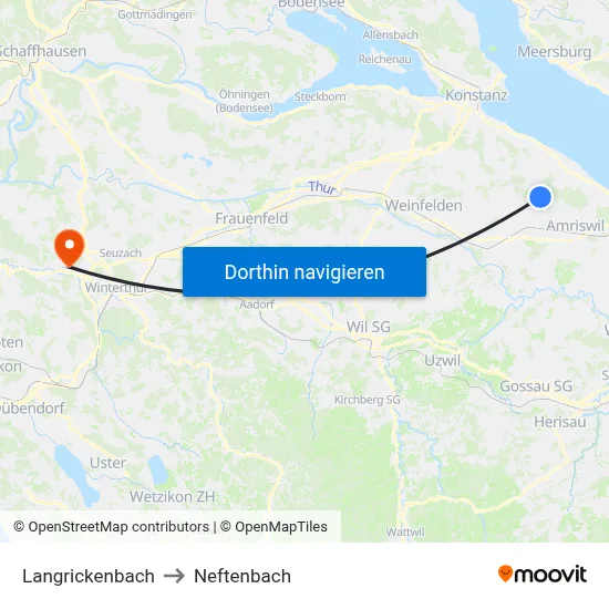 Langrickenbach to Neftenbach map
