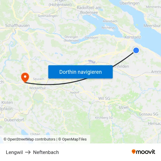 Lengwil to Neftenbach map