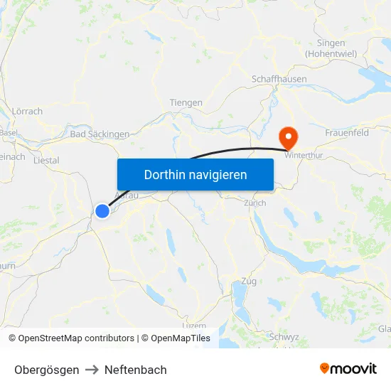 Obergösgen to Neftenbach map