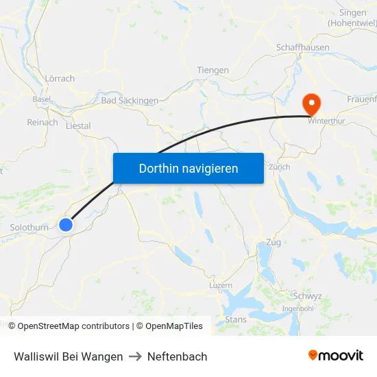 Walliswil Bei Wangen to Neftenbach map