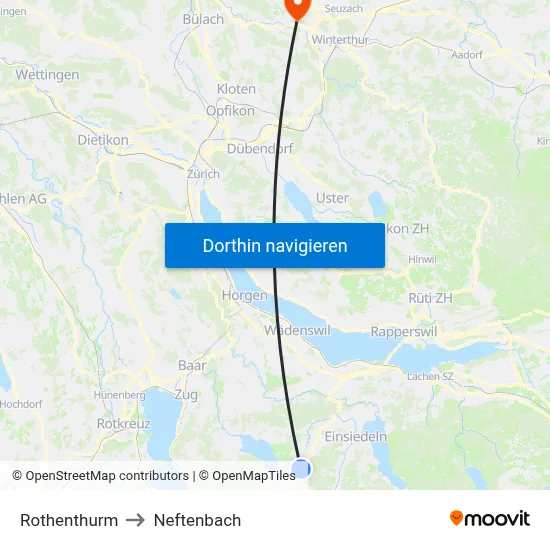 Rothenthurm to Neftenbach map
