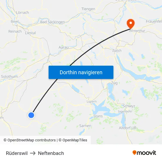 Rüderswil to Neftenbach map