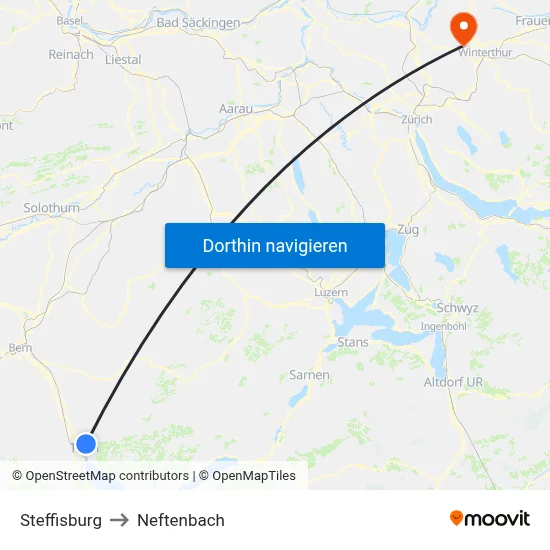 Steffisburg to Neftenbach map
