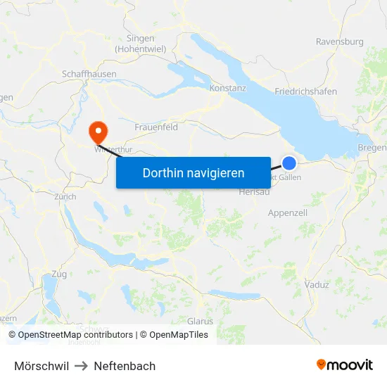Mörschwil to Neftenbach map