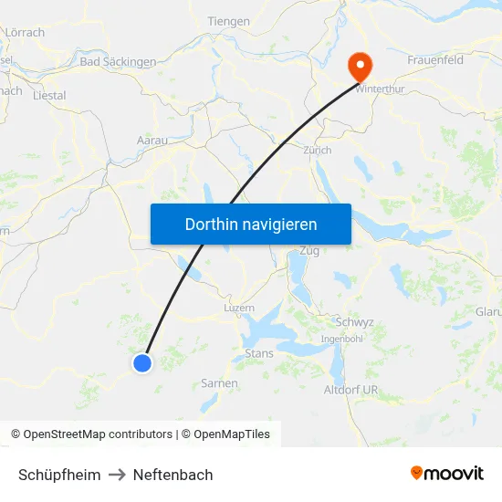 Schüpfheim to Neftenbach map