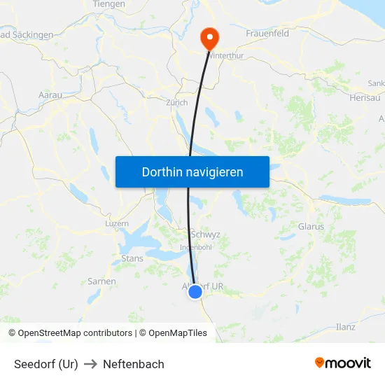 Seedorf (Ur) to Neftenbach map