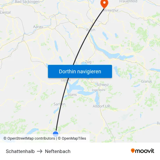 Schattenhalb to Neftenbach map