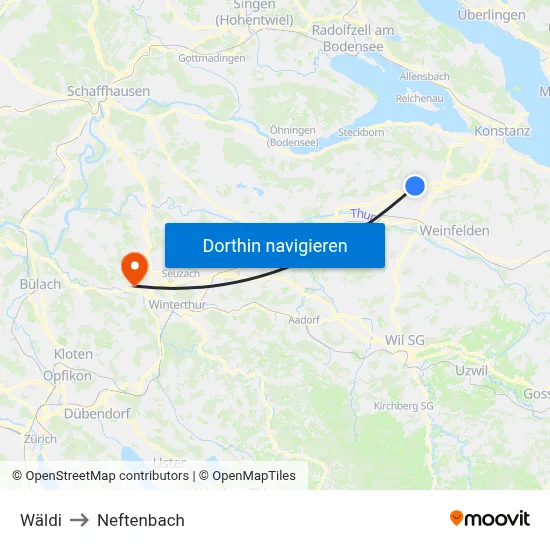 Wäldi to Neftenbach map