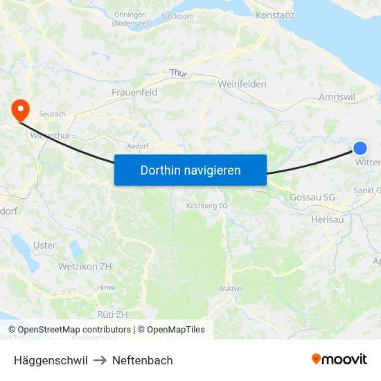 Häggenschwil to Neftenbach map