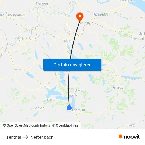 Isenthal to Neftenbach map