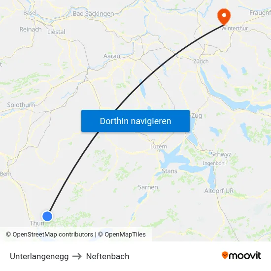 Unterlangenegg to Neftenbach map