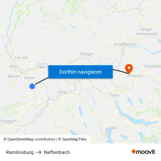 Ramlinsburg to Neftenbach map