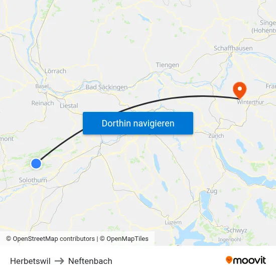 Herbetswil to Neftenbach map