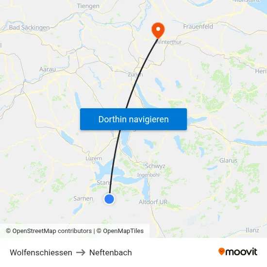 Wolfenschiessen to Neftenbach map