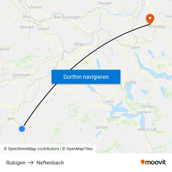 Rubigen to Neftenbach map