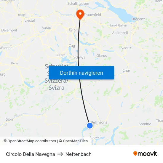 Circolo Della Navegna to Neftenbach map