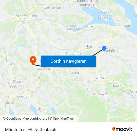Märstetten to Neftenbach map