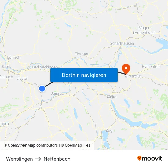 Wenslingen to Neftenbach map