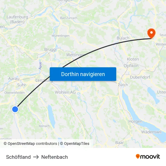 Schöftland to Neftenbach map